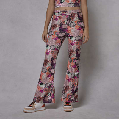 orange flare trousers