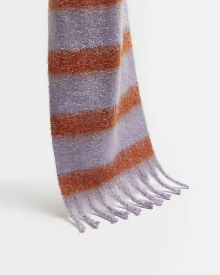 Girls orange stripe scarf