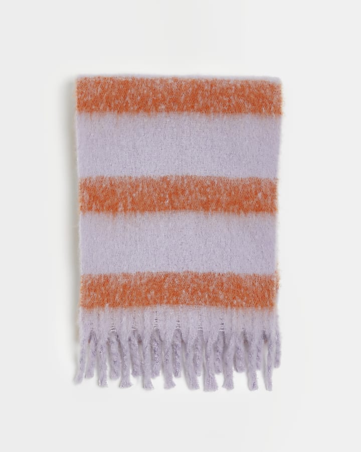 Girls orange stripe scarf