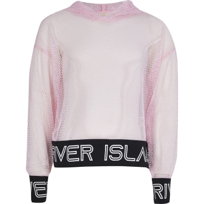 pink mesh hoodie