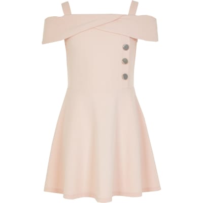 girls pink skater dress