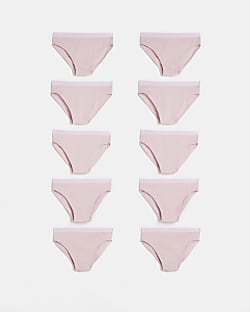 Girls Pink Briefs 10 Pack