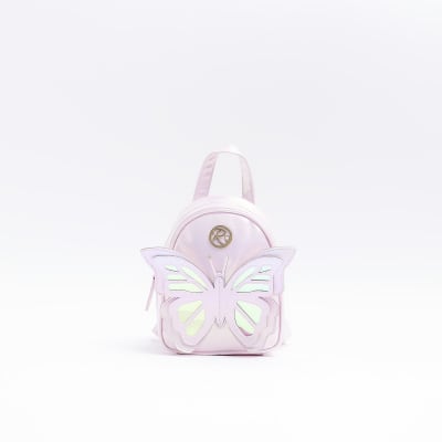 Girls Pink Butterfly Mini Backpack