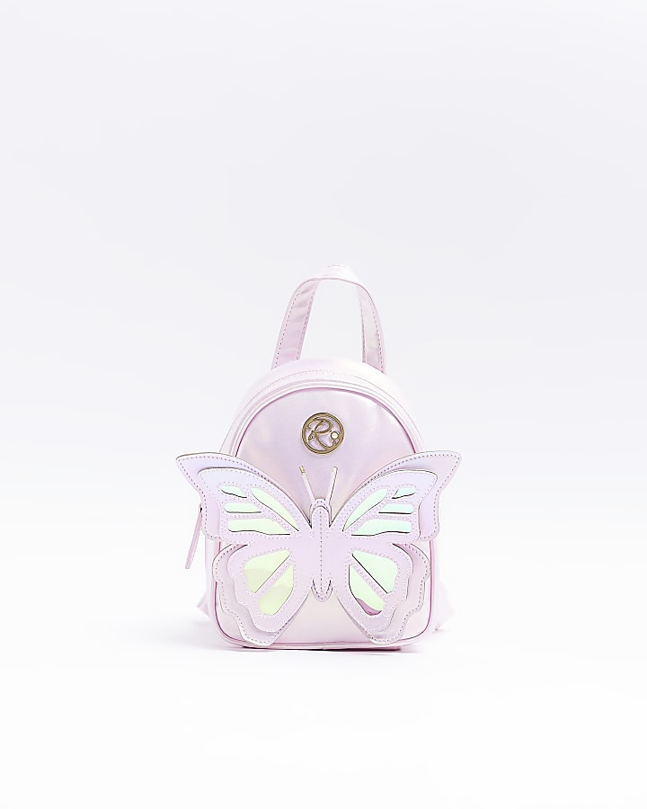 Girls Pink Butterfly Mini Backpack