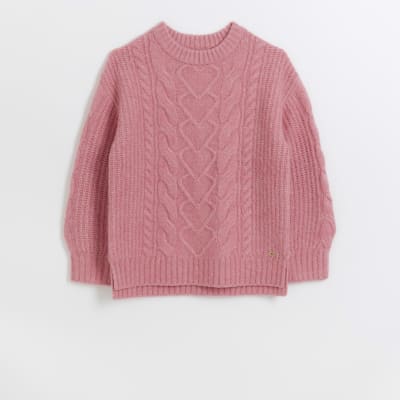 Girls cable knit clearance jumper