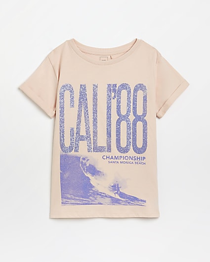 Girls pink 'Cali 88' graphic t-shirt