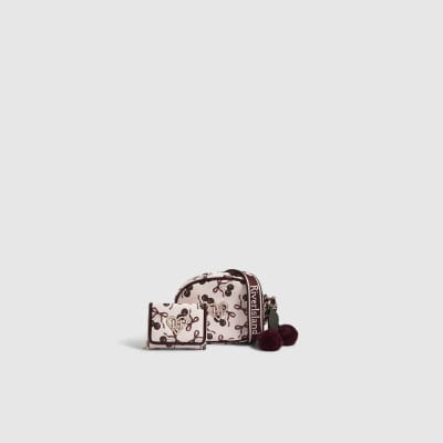 Girls Pink Cherry Crossbody Bundle Bag