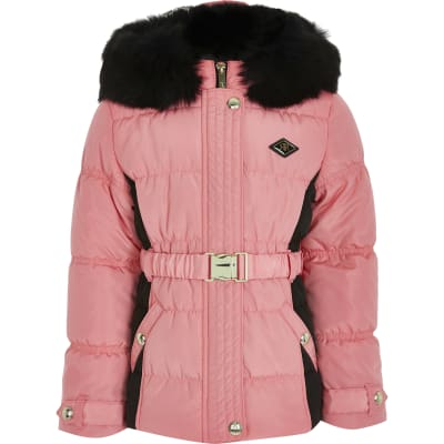 pink fur puffer jacket