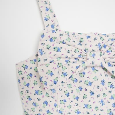 Girls Pink Ditsy Floral skater Dress
