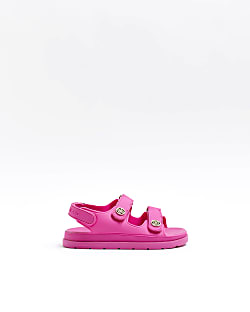 Girls Pink Double Strap Sandals