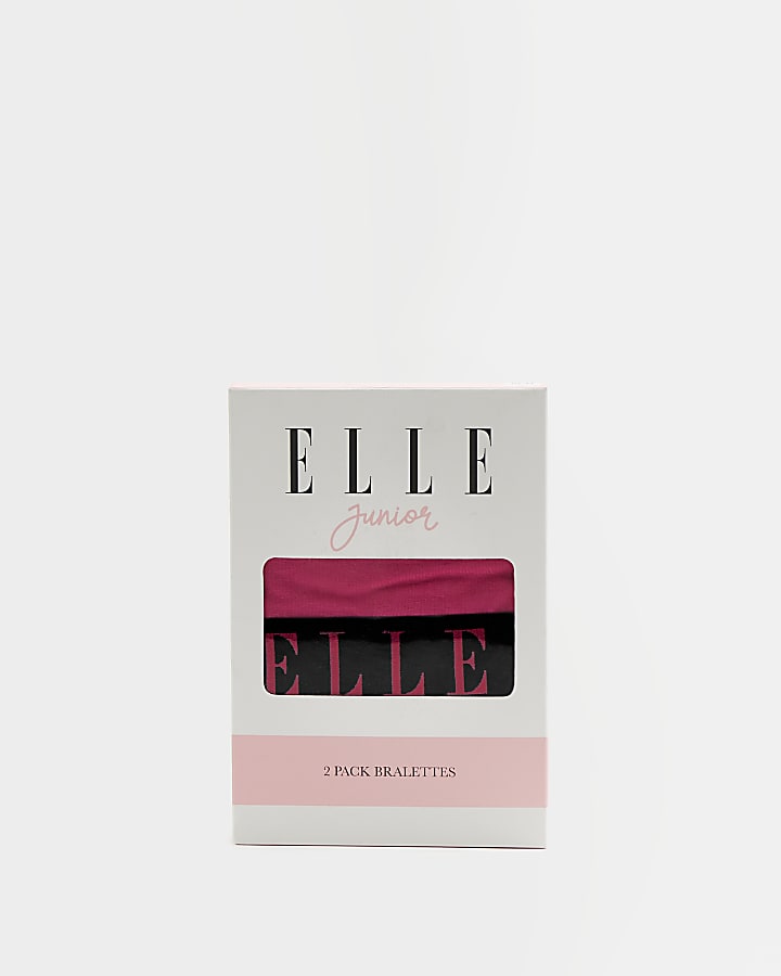 Girls pink ELLE crop top 2 pack