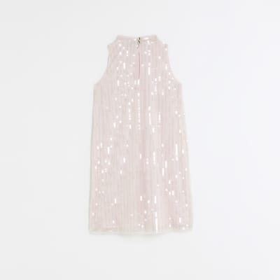 Girls pink embellished dress
