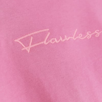 Girls pink embroidered 2 in 1 top