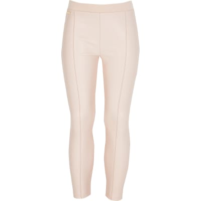 girls leather leggings