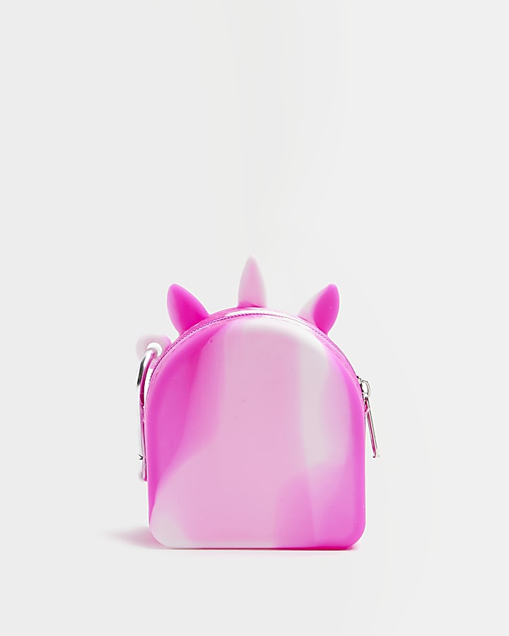 Girls pink fidget unicorn keyring purse