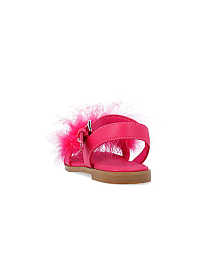 360 degree animation of product Girls Pink Fluffy Sandals frame-8