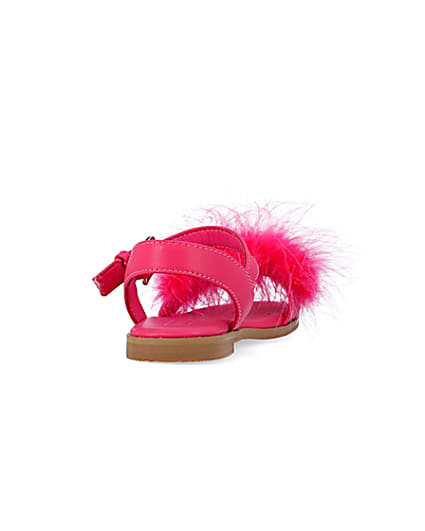 360 degree animation of product Girls Pink Fluffy Sandals frame-10