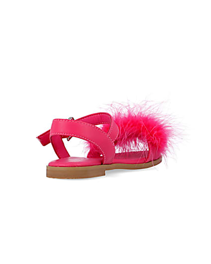 360 degree animation of product Girls Pink Fluffy Sandals frame-11