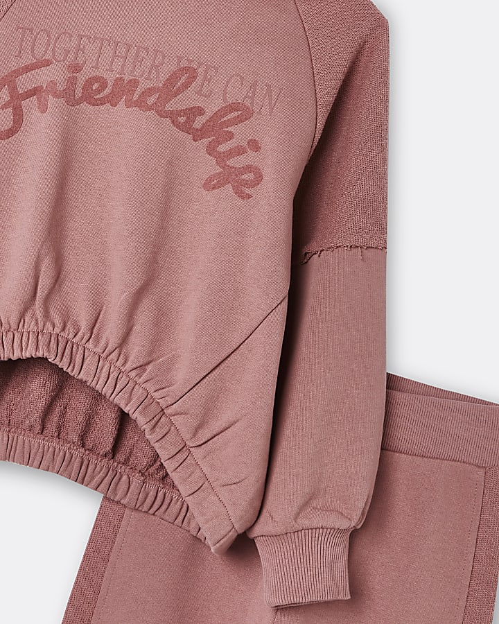 Girls pink 'Friendship' hoodie outfit