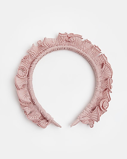 Girls pink frill headband