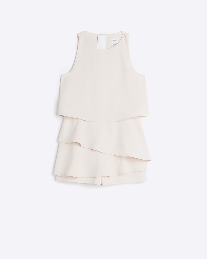 Girls pink frill layered Playsuit