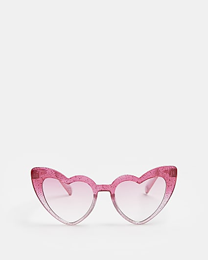 Girls pink glitter heart sunglasses