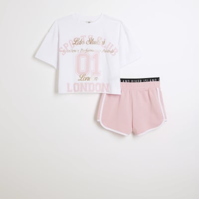 VS PINK GLITTER N BLING top SHORTS SET