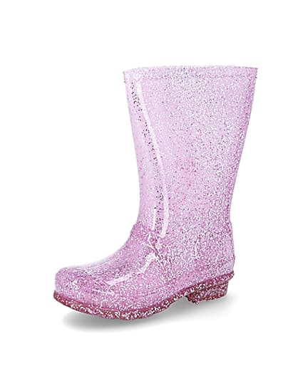 360 degree animation of product Girls pink glitter welly frame-1