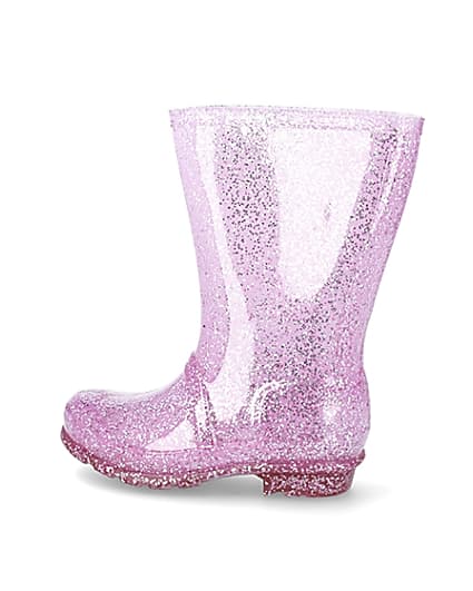 360 degree animation of product Girls pink glitter welly frame-4