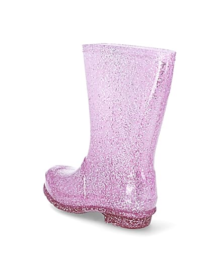 360 degree animation of product Girls pink glitter welly frame-6