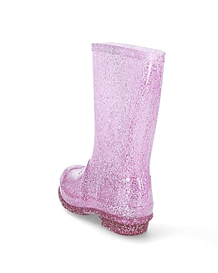 360 degree animation of product Girls pink glitter welly frame-7