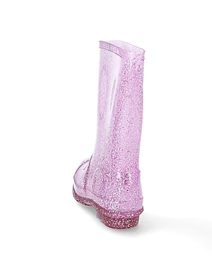 360 degree animation of product Girls pink glitter welly frame-8