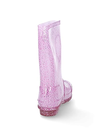 360 degree animation of product Girls pink glitter welly frame-10