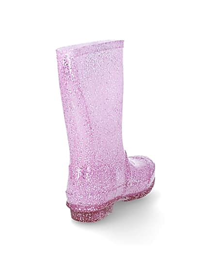 360 degree animation of product Girls pink glitter welly frame-11