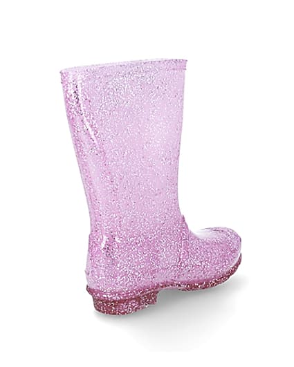 360 degree animation of product Girls pink glitter welly frame-12