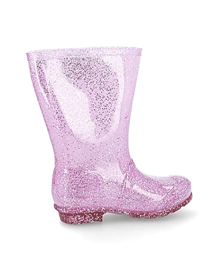 360 degree animation of product Girls pink glitter welly frame-14