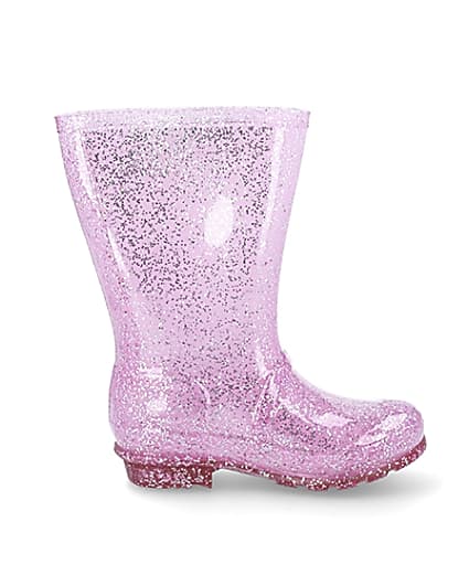 360 degree animation of product Girls pink glitter welly frame-15