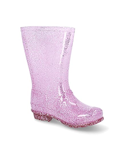 360 degree animation of product Girls pink glitter welly frame-17