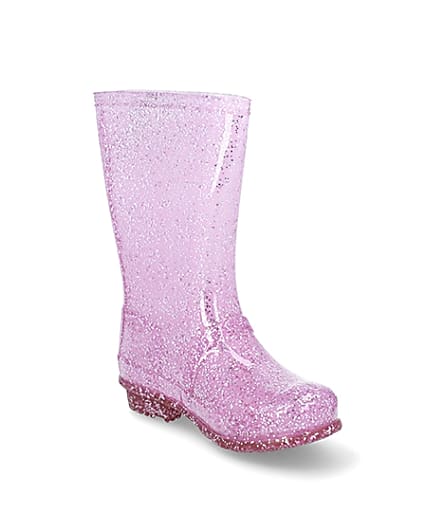 360 degree animation of product Girls pink glitter welly frame-18