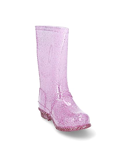 360 degree animation of product Girls pink glitter welly frame-19