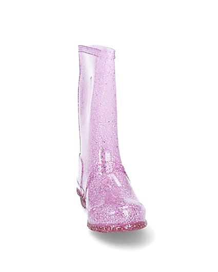 360 degree animation of product Girls pink glitter welly frame-20