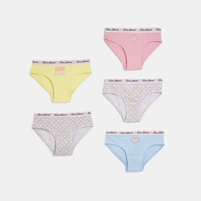 River Island Girls Clothing Underwear Briefs Girls Heart Briefs 5 pack 