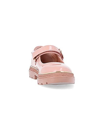 360 degree animation of product Girls pink heart buckle mary jane shoes frame-20