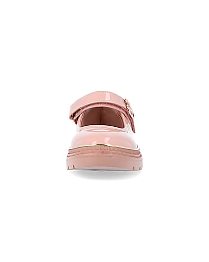 360 degree animation of product Girls pink heart buckle mary jane shoes frame-21