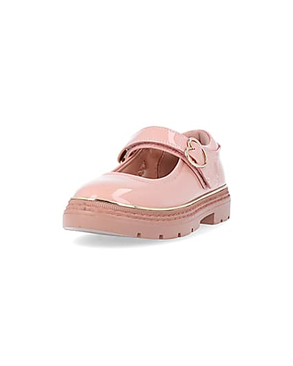 360 degree animation of product Girls pink heart buckle mary jane shoes frame-23