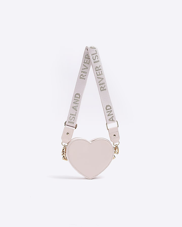 Girls Pink Heart Cross Body Bag