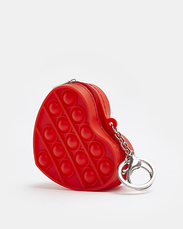 Girls pink heart fidget popper purse