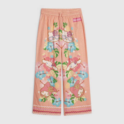 Girls Pink Hello Kitty Beach Trousers