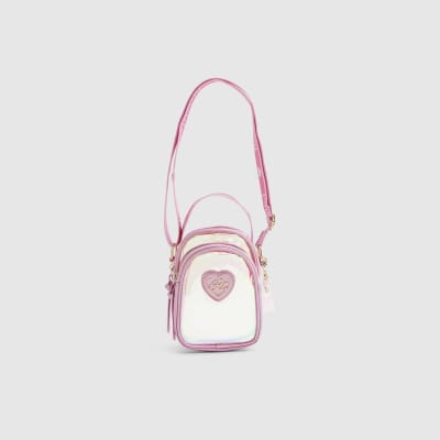 Girls Pink Holographic Jelly Cross Body Bag