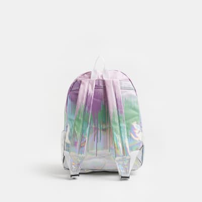 Girls Pink HYPE Drip HOLOGRAPHIC Backpack